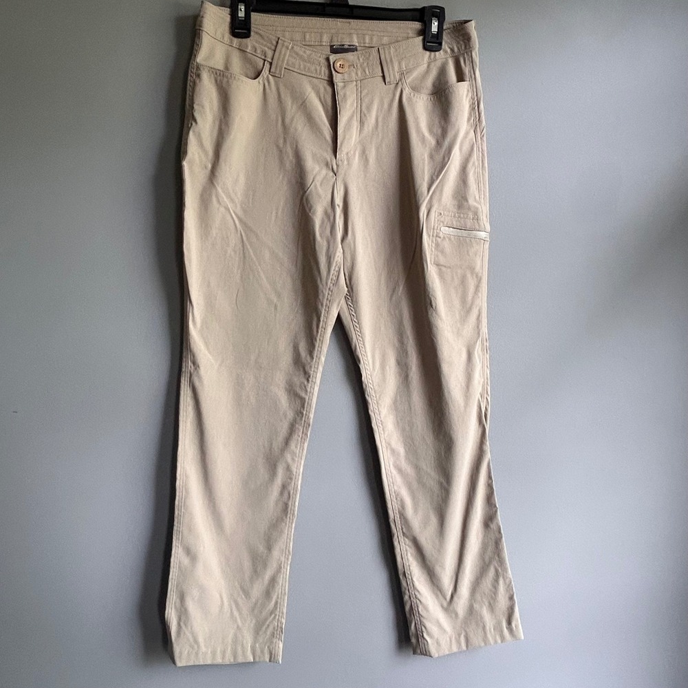 Eddie Bauer Womens Horizon Guide Pants Beige Khaki Straight Leg Hiking Size 8